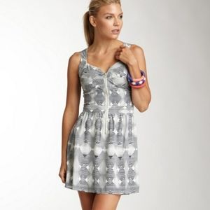Greylin 100% Printed Silk Zip Up Cutout Tank Dress